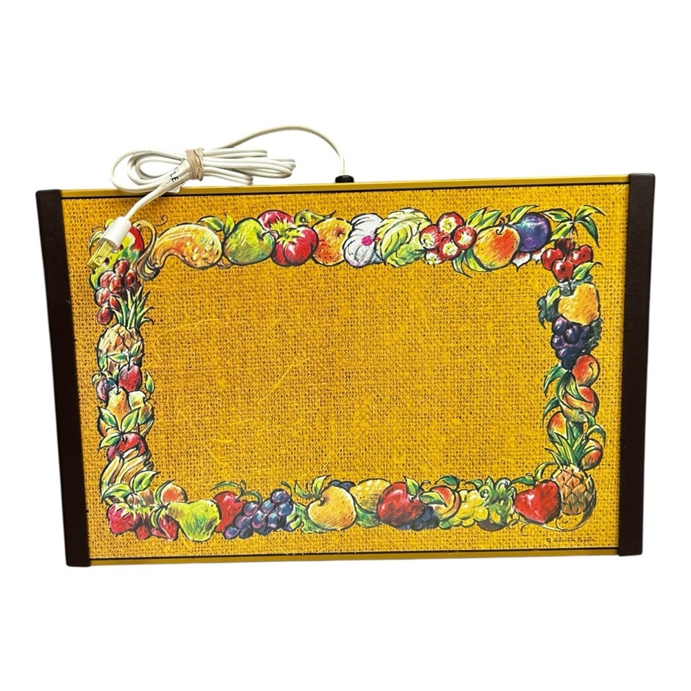 Vintage Warm-O-Tray Food Warming Tray Fruit Print Mid Century Kitchen Decor